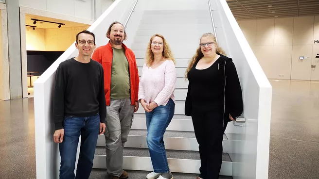 Das Team des ZEITlab: Markus Becherer, Rainer Emling, Rosi Mittermeier und Anika Kwiatkowski 