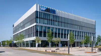 The new joint research building of SAP and TUM on the Garching campus.